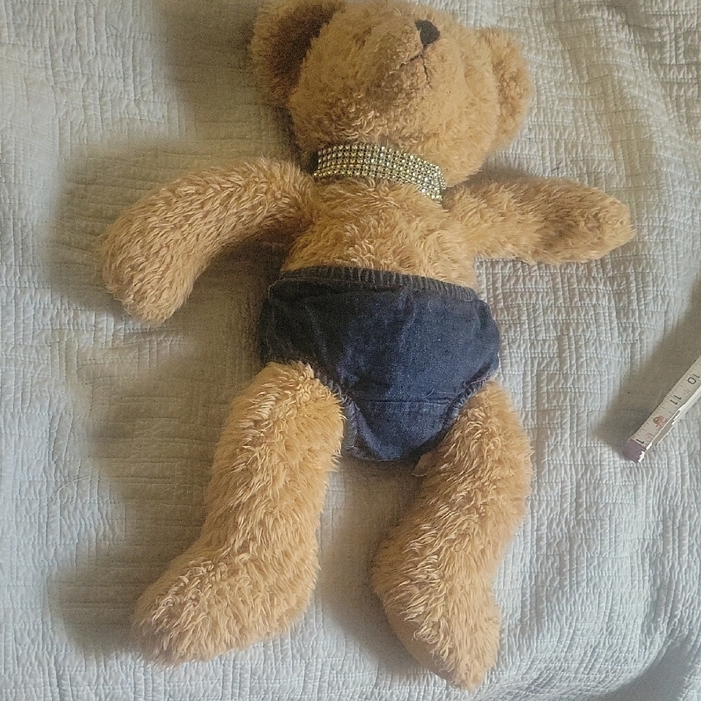 Plush Teddy Bear with Blue Shorts 1995
